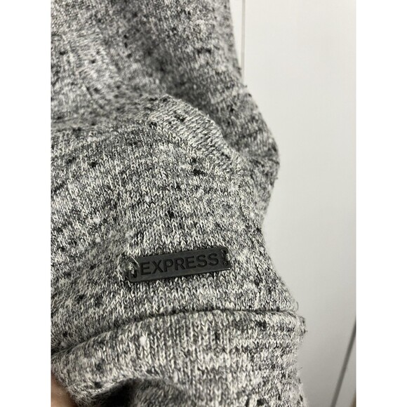 Express Fleece Cowl Neck Pullover Grey/Black  Size Medium - Picture 3 of 7
